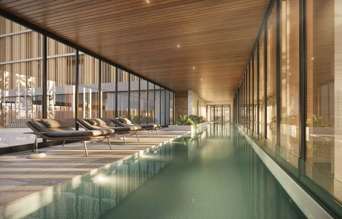 Piscina coberta com raia de 25 metros